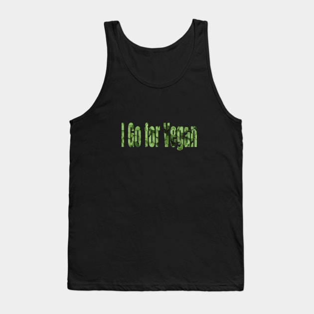 An Inscription “I Go for Vegan” Tank Top by OksBPrint